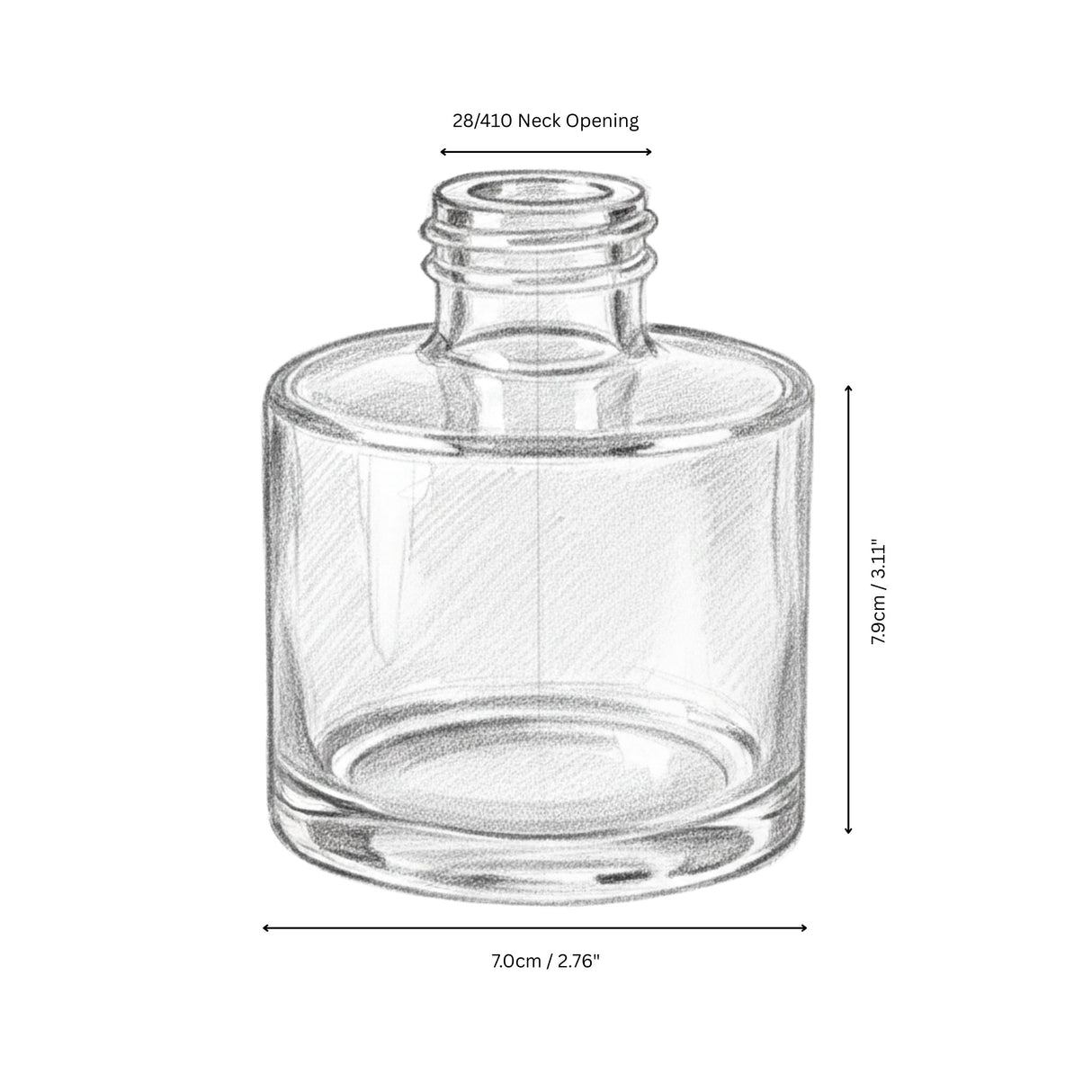 Circular Reed Diffuser BOTTLE - 100ml - Gloss White