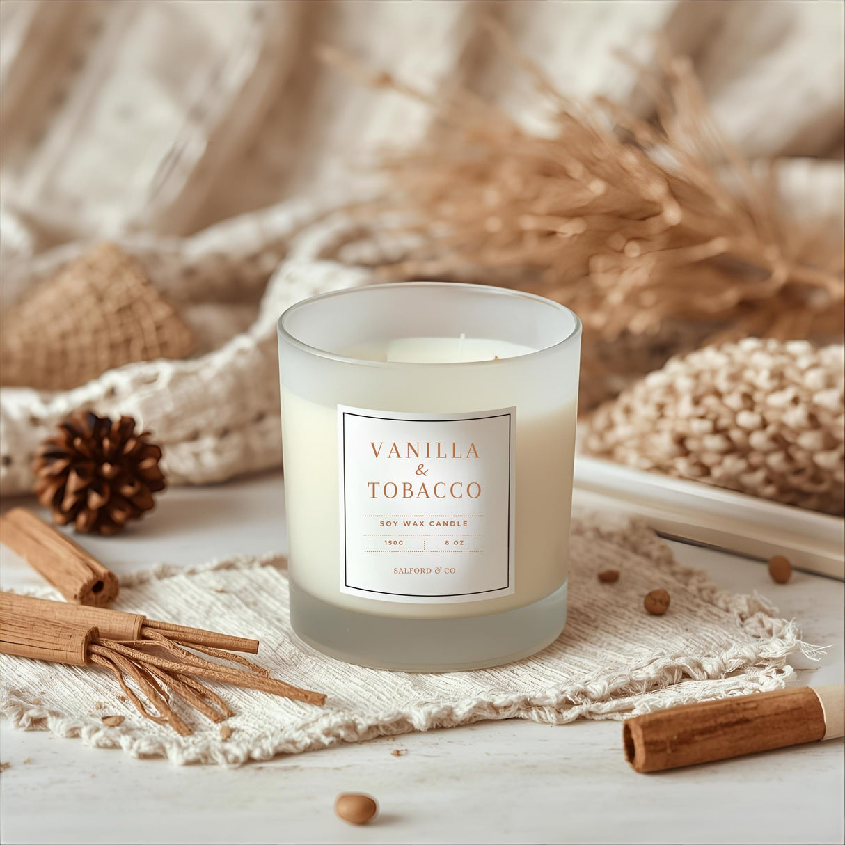 30cl Frosted Kimberley Jar — 6 or 12 Finished Candles