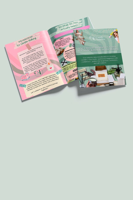 NI Candle Supplies' guide to crafting on a light green backgound.