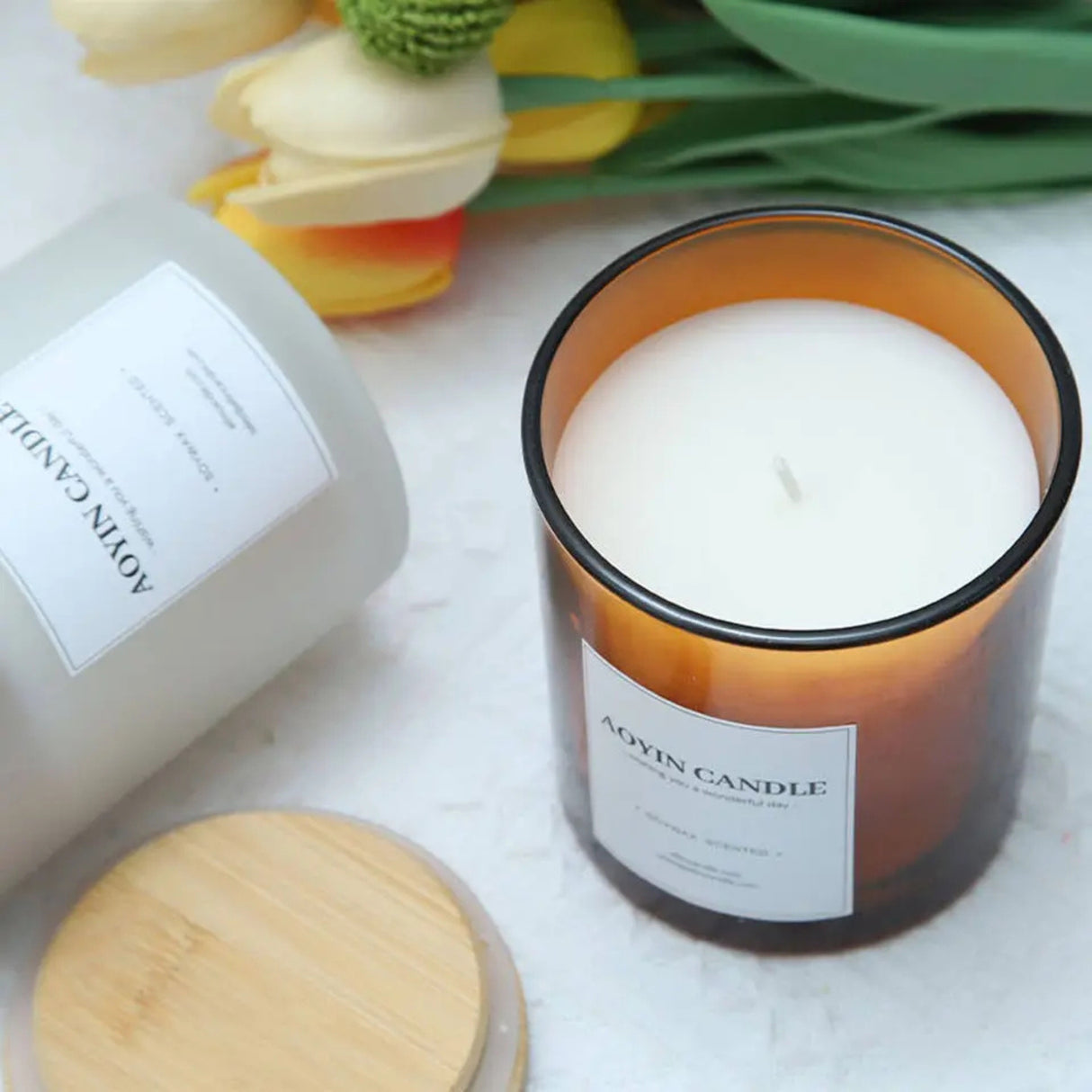 20cl Starter Signature Finished Candle – Amber Glass