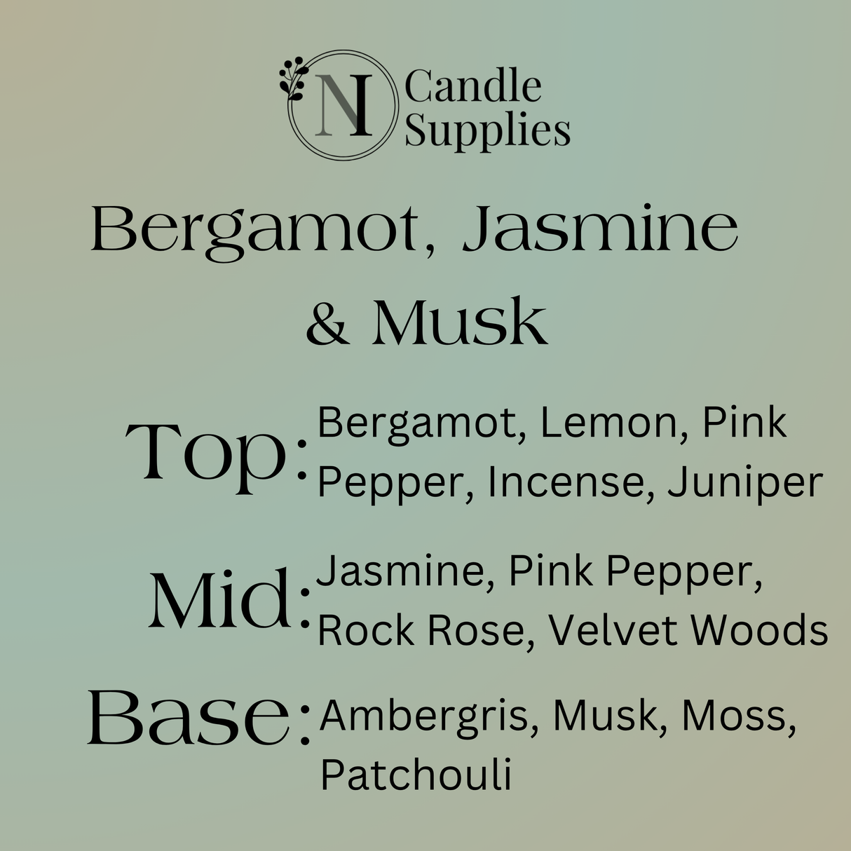 Bergamot, Jasmine & Musk Fragrance Oil
