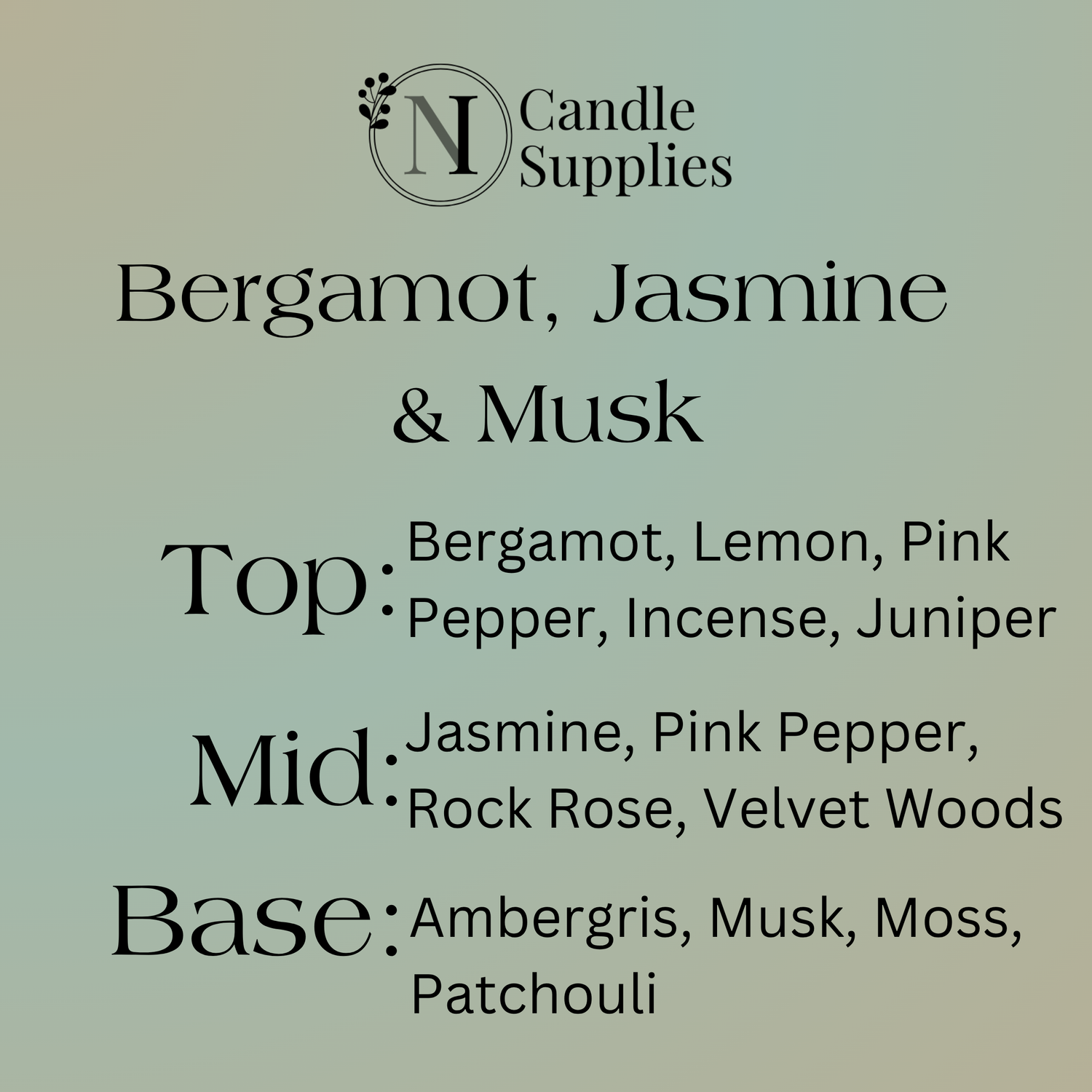 Bergamot, Jasmine & Musk Fragrance Oil