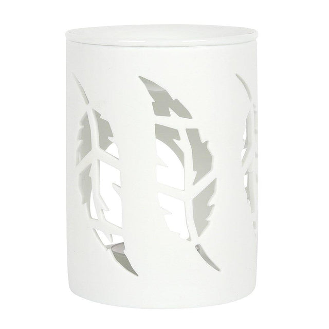 Ceramic Wax Melt Burner - Feather Pattern Wax Melt Burner NI Candle Supplies