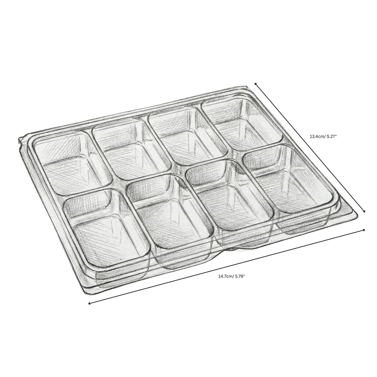 Segmented Clamshells - Double Cavity Rectangle