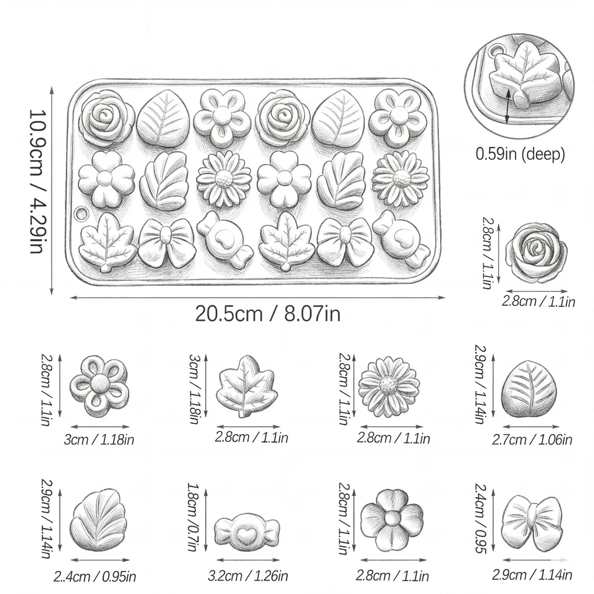 Floral Silicone Mould — Decorative Wax Melts & Embeds