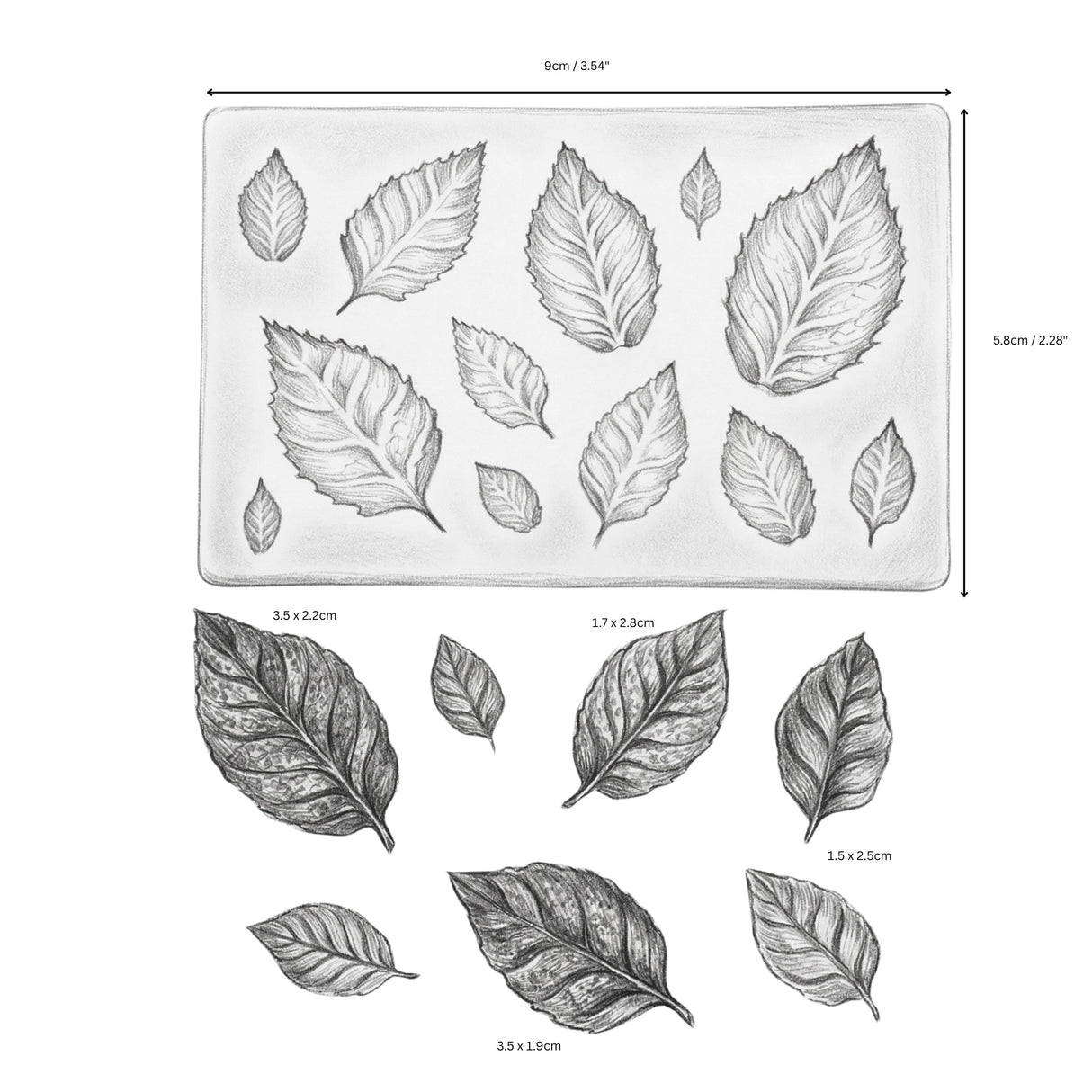 Leaf Silicone Mould — Assorted Botanical Shapes