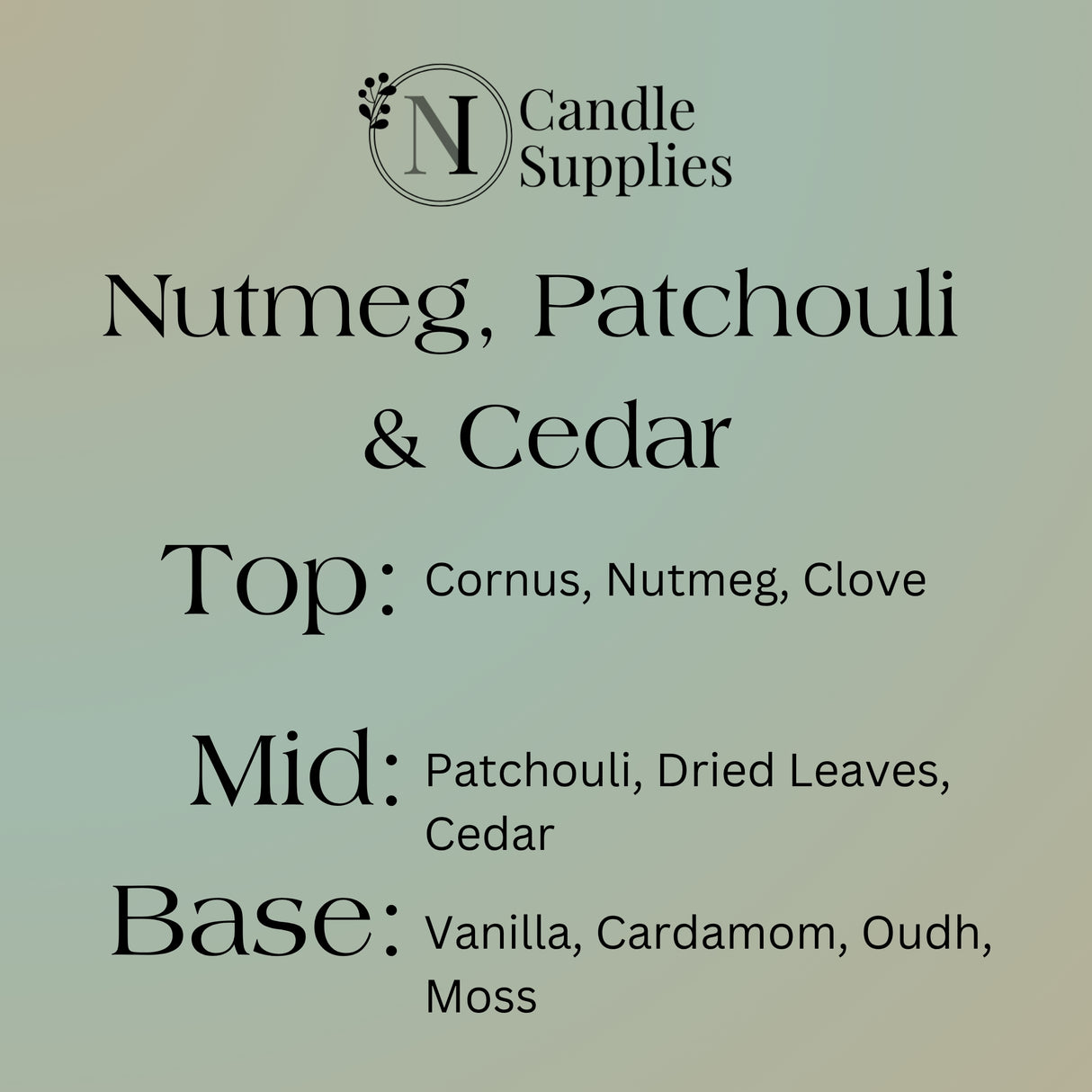 Nutmeg, Patchouli & Cedar Fragrance Oil
