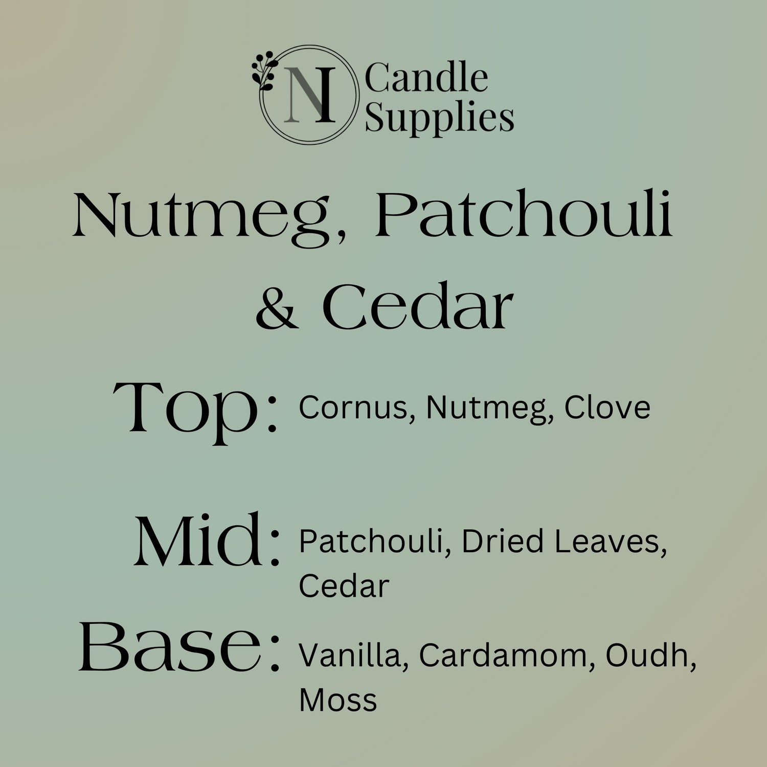 Nutmeg, Patchouli & Cedar Fragrance Oil