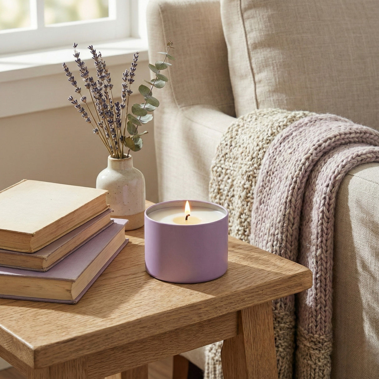 Lilac Purple Candle Tin