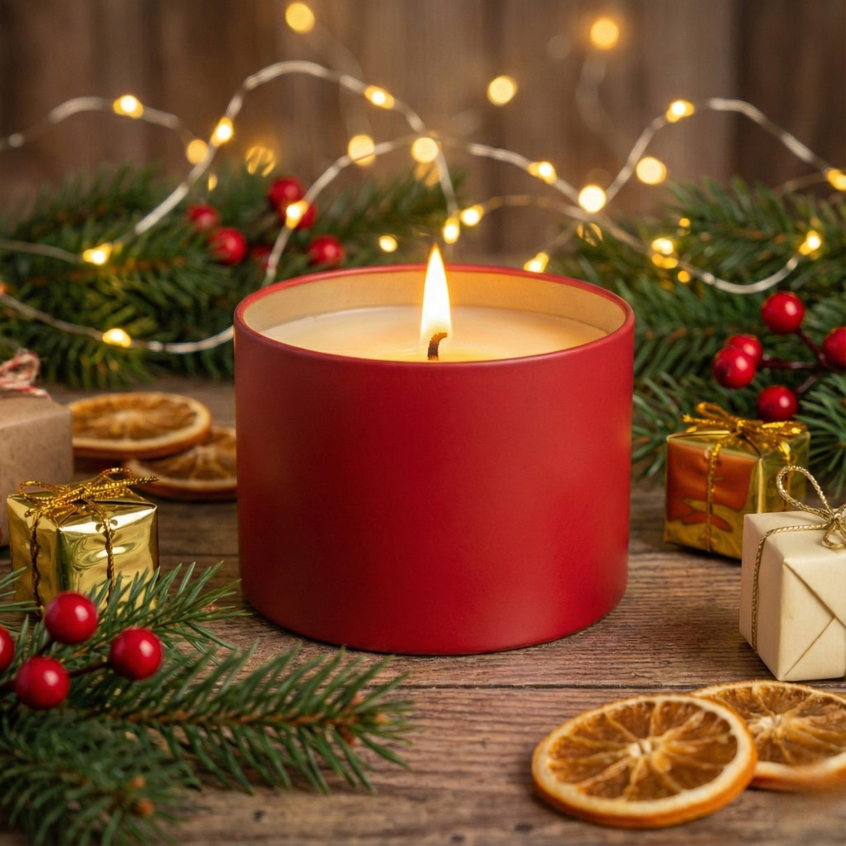 Vibrant Red Candle Tin