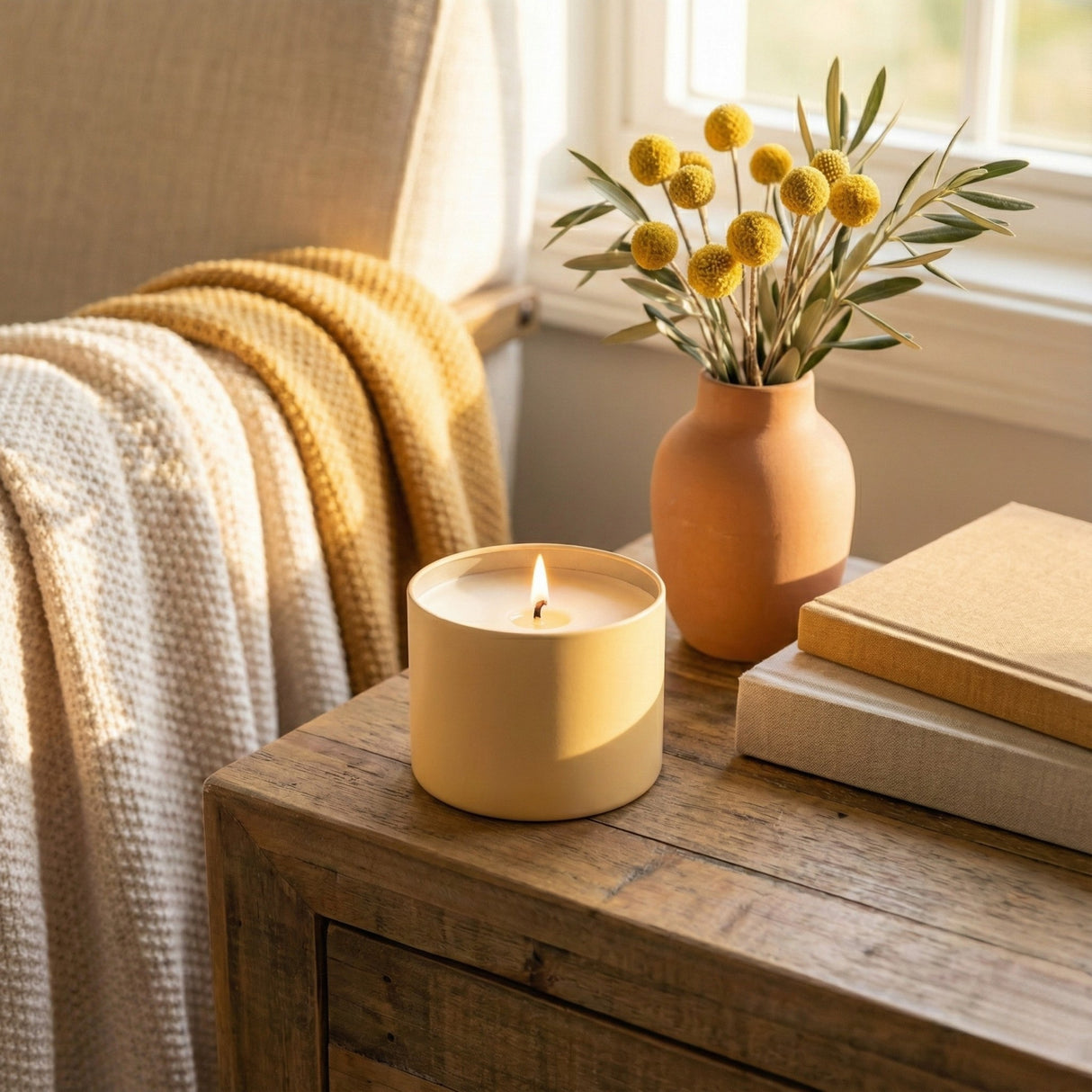 Warm Yellow Candle Tin