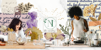 candle makers with a vintage background