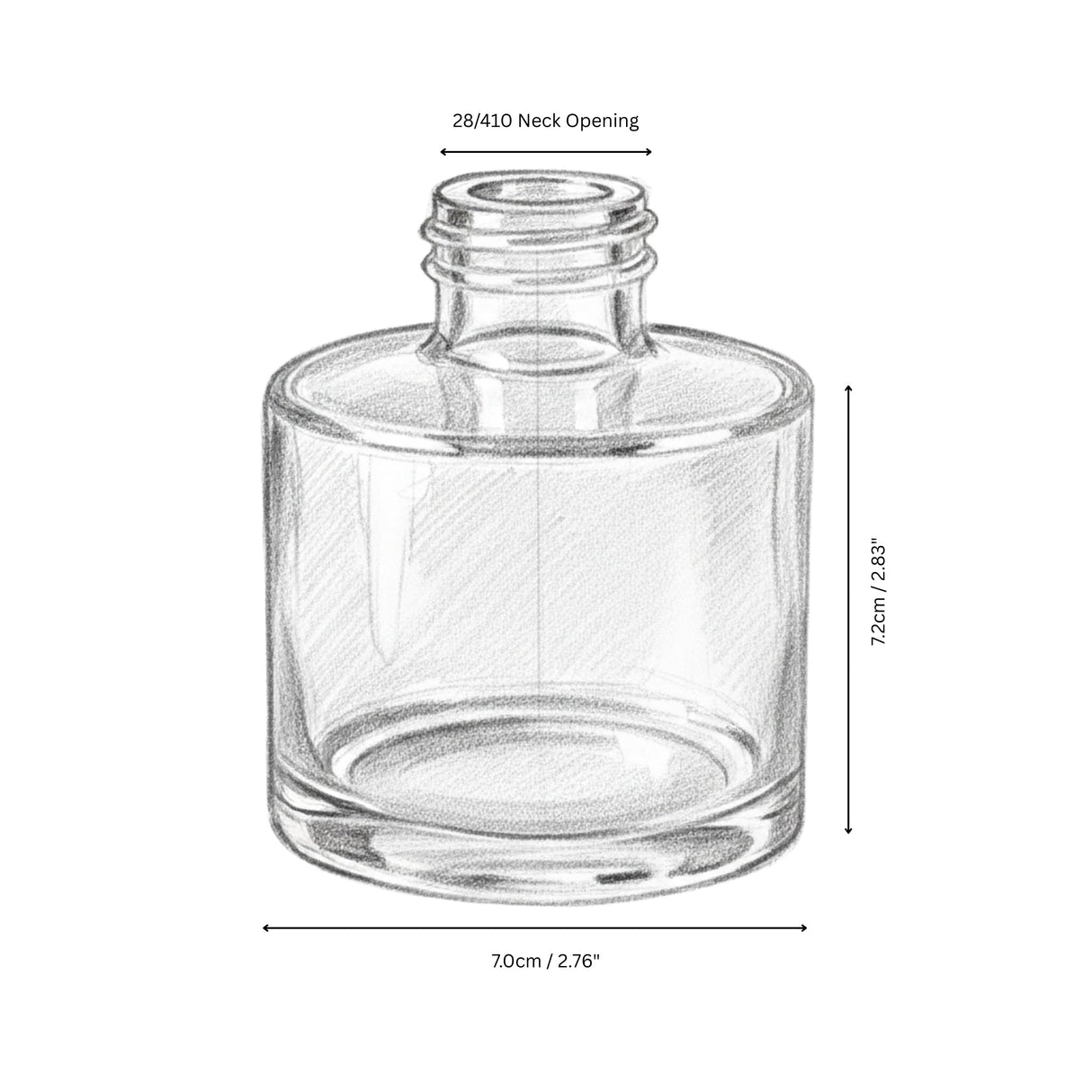 Circular Reed Diffuser BOTTLE - 100ml - Clear