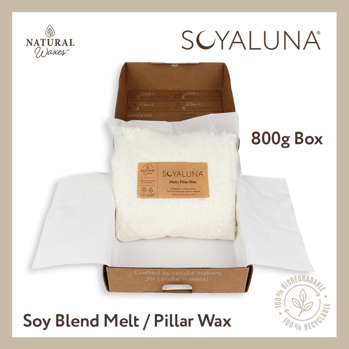 SoyaLuna Blend Melt / Pillar Wax - 800g