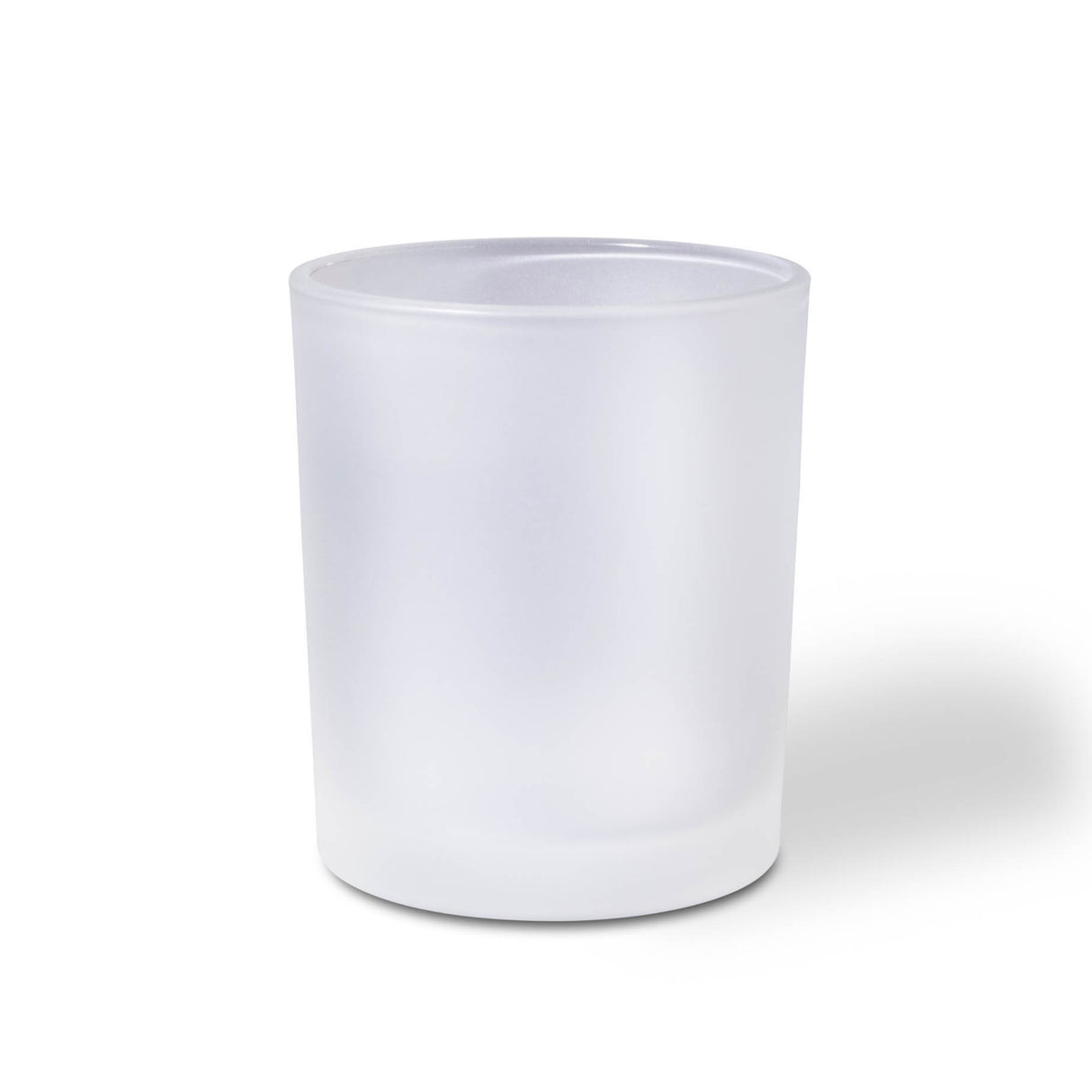 Frosted container candle vessel on a white background