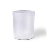 Frosted container candle vessel on a white background