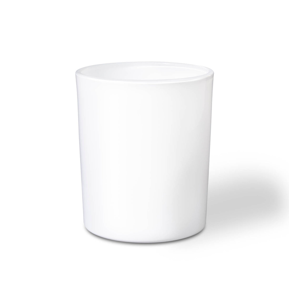 White candle container on a white background