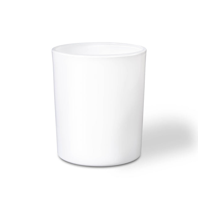 White candle container on a white background