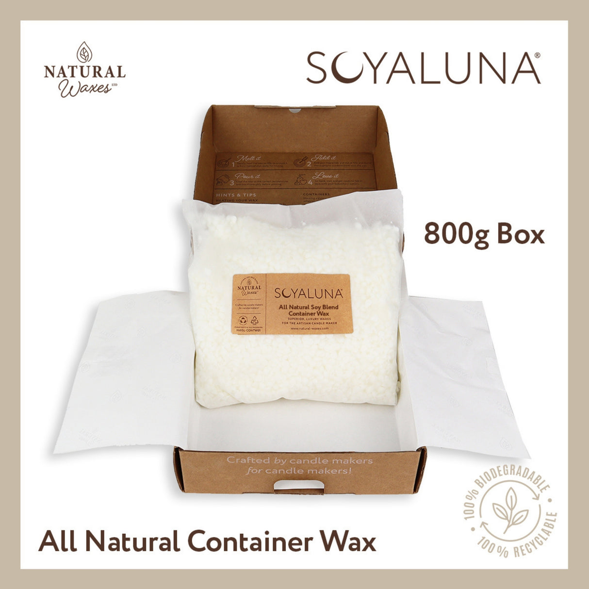 SoyaLuna All Natural Container Wax - 800g