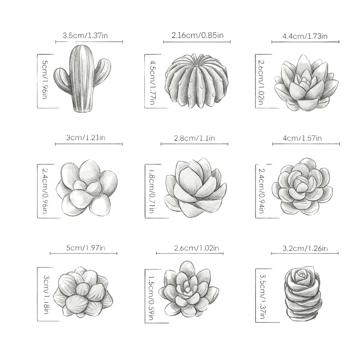 Succulent & Cactus Wax Melt Mould Set — 10 Piece