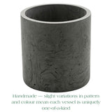 Refillable Dark Grey GRC Candle Vessel — Large