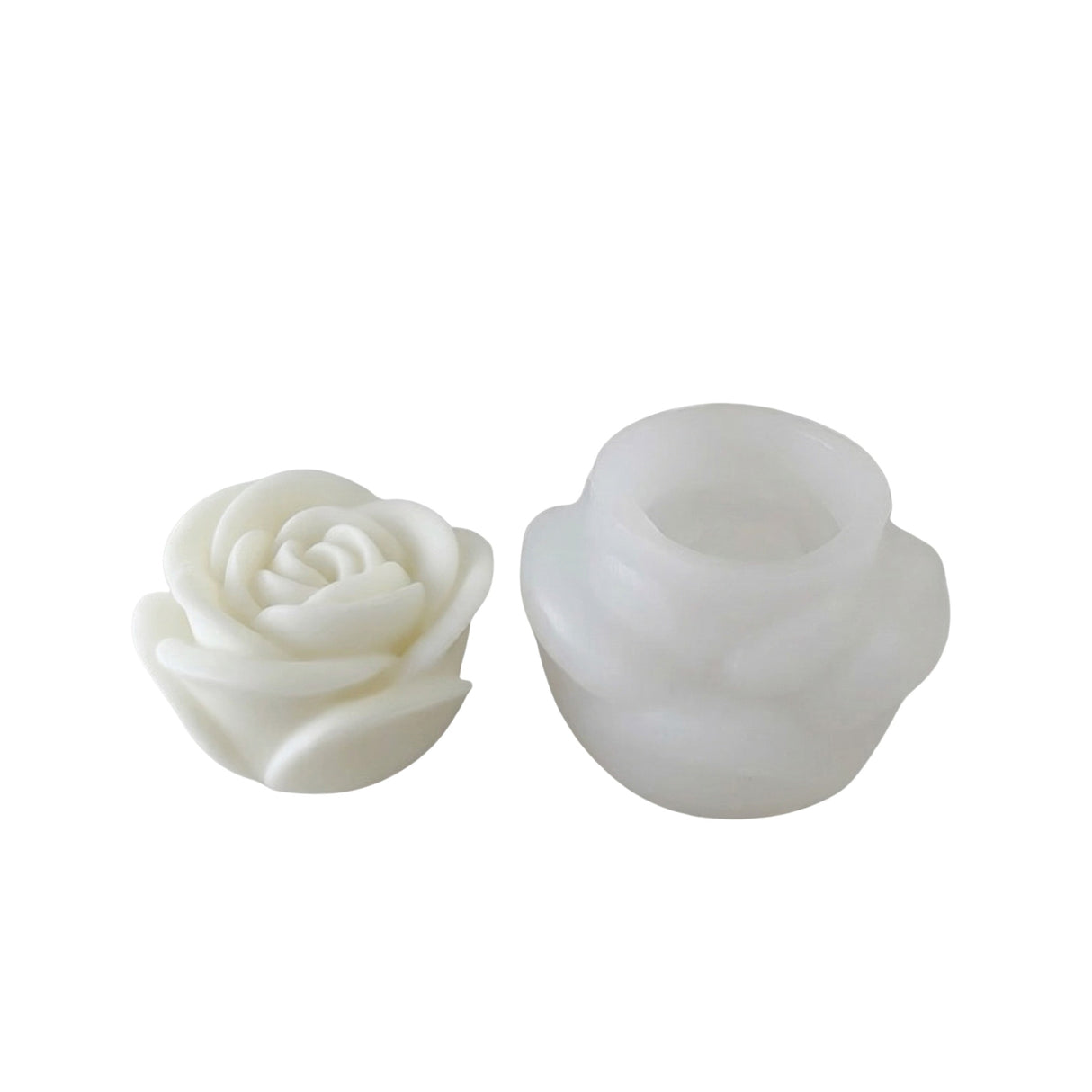 Rose Pillar Candle Silicone Mould — Sculpted Bloom Shape