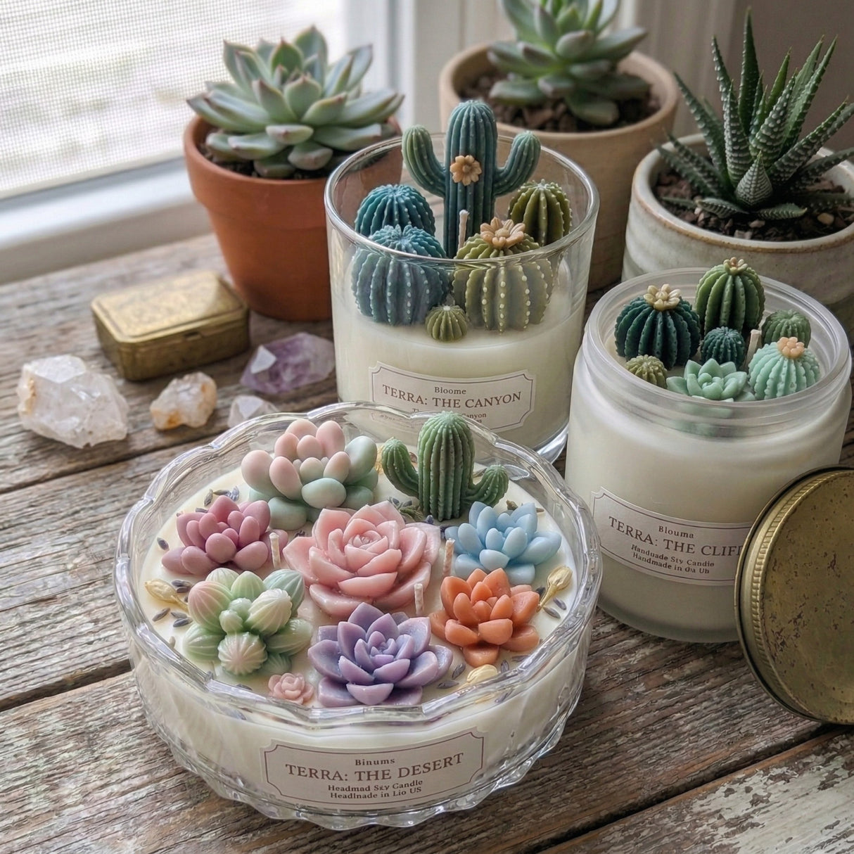Succulent & Cactus Wax Melt Mould Set — 10 Piece